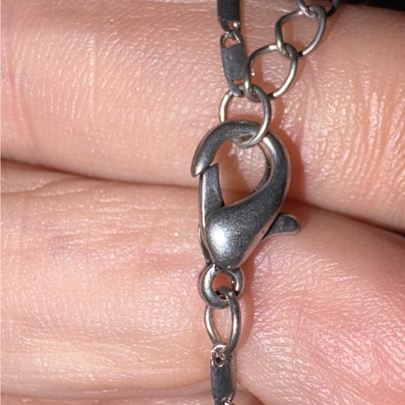 Vintage Silver Tone Cameo Blue & White with CZ Necklace 18" 3 In Extender - Picture 6 of 6